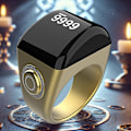 Miniatyrbild 4 av 5: Smart Ring, Digital Tasbih Finger Counter med OLED-skärm, Vattentät, APP-stöd Counter Smart Ring 20mm