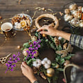 Miniatyrbild 3 av 5: Julglitterbärstjälkar, 20 cm konstgjorda juldekorationer för julgransprydnader, DIY julkrans, hantverk, helg- och heminredning Purple