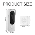 Miniatyrbild 6 av 6: Smart Säkerhetsuppgradering: 2.4G WiFi Smart Video Dörrklocka Kamera, AI Människodetektering, Live View, 2-Vägs Interaktiv Ljudkommunikation, Mörkerseende,