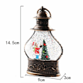Miniatyrbild 5 av 5: Jul Snöglobslykta, Cylinder Glitter Snöglob, Brons Jul Snöglober, Lykta med Julgran Snögubbe Dekor Style 3