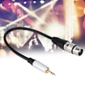 Miniatyrbild 6 av 8: Professionell ljudanslutningskabel, Mini XLR hona till 3,5 mm hane adapterkabel för högkvalitativ signalöverföring mellan headset och elgitarrer