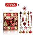 Miniatyrbild 4 av 4: Julgransprydnader Set, Dekorativa Hängande Kulor för Julgranar Julfest Dekor Red gold