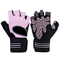 Miniatyrbild 1 av 7: BOODUN 1 Par Halkskydd Sport Viktlyftning Halvfinger Skydd Gymhandskar (Rosa, L)