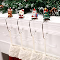 Miniatyrbild 2 av 5: Julstrumphängare för spiselkrans, julstrumphållare för öppen spis Ren Julgran Snögubbe Tomte Spiselkranskrokar Strumphängare Style 3
