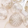 Miniatyrbild 3 av 5: Genomskinliga Julgranskuleprydnader 9 st Julgransprydnadsset Jul-tema Mönsterboll för Julgransdekoration Plast Champagne