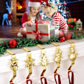 Miniatyrbild 3 av 4: Julstrumphållare för spiselkrans, blank bronsmetall julstrumphållare för öppen spis, juldekorationer Style 2