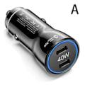 Miniatyrbild 1 av 5: USB C Snabb billaddare 40W 3.0 PD Typ C billadapter för iPhone Svart 1st-WELLNGS