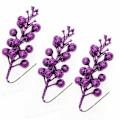 Miniatyrbild 1 av 5: Julglitterbärstjälkar, 20 cm konstgjorda juldekorationer för julgransprydnader, DIY julkrans, hantverk, helg- och heminredning Purple
