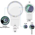Miniatyrbild 3 av 5: Belyst förstoringsglasställ, flexibel metallslang för anpassad positionering, drivs av extern adapter eller batterier för långvarig användning