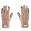 Miniatyrbild 1 av 6: Dam Höst Vinter Handskar Damcykling Rader Varma Finger Enfärgad Pekskärm Fleece Förtjockad Stickad camel