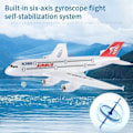 Miniatyrbild 2 av 5: 2,4G Airbus A380 RC-flygplan 2CH 6-axlig gyro 420 mm FixWing fjärrkontroll glidflygplan, present till pojke med 3 batterier