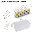 Miniatyrbild 2 av 5: Isbitsform med Lock och Behållare, 4-pack Silikon Plast Isbitsformar för Frysen med Isbox, Stapelbar Isbitsform med Förvaringskit för Is Yellow