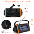 Miniatyrbild 2 av 5: N O A A Vädervarningsradio, Soldriven Handvev Portabel Powerbank för Nödsituationer, Am Fm Kortvåg, Uppladdningsbart Litiumbatteri, Digital