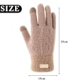 Miniatyrbild 6 av 6: Dam Höst Vinter Handskar Damcykling Rader Varma Finger Enfärgad Pekskärm Fleece Förtjockad Stickad camel