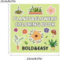 Miniatyrbild 7 av 8: Färgläggning av växter och blommor | Kreativ färgläggningbok | Målarböcker, bärbar stressreducerande bok, lugnande färgläggningbok för