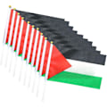 Miniatyrbild 1 av 4: Palestina Flagga Liten Med Stång, 14x21cm Palestina Handviftande Flagga, Dubbelsidig Handhållen Palestina Flaggor, Palestina Flagga 10pcs 10pcs