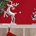 Miniatyrbild 4 av 6: Julstrumpahållare i Metall Silver Julgran Strumpa Hängare Hylla Ornament Krok Halkfri Jul Gårdshus Öppen Spis Strumpahållare Style 2