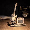Miniatyrbild 3 av 5: Rokr Elektrisk gitarrmodell Present till barn Vuxen montering Kreativa leksaker Byggklossset 3d Träpussel Tg605k