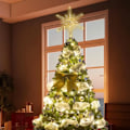 Miniatyrbild 4 av 5: 12,6 tum Kreativa LED-lampor Glitter Julgran Dekoration Julgrans Topp Julgransstjärna Ljus Upp Party Rekvisita (FMY) Gold