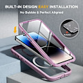 Miniatyrbild 4 av 8: Miracase Glass Series Designad för iPhone 14 Pro Max Case 6,7 tum, [2023 Upgrade] Bumper Case med inbyggd 9H härdat glas Scr Mag-Impatiens Pink