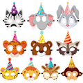 Miniatyrbillede 1 af 4: 10 stk. Animal Party Favor Masker Safari Jungle Filtmaske til børn