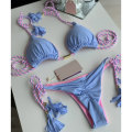 Miniatyrbillede 7 af 11: Todelt sæt til kvinder med string-badedragt Trekant-BH Top med bikinibund exig trekant-Bikini badedragt Black S