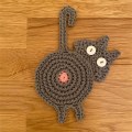 Miniatyrbild 10 av 11: Julgransform Katthus Grottsäng Mjuk tipihus Varm kattsäng Kattrumpa Underlägg Rolig handgjord Virkad Cup-Matta Anti-halk koppmatta Housewarmin Black