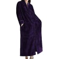Miniatyrbild 3 av 5: Ladies Zip Fleece Waffle Lång orgonrock Fluffig Handduk orgonrock Sovkläder Blue M