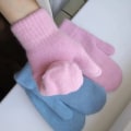 Pikkukuva 4 / 6: 1 pari Naisten Talvi Pidä Lämpimänä Pehmo Käsineet Joustavat Pehmeät Kokosormikäsineet light gray one size