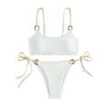 Miniatyrbild 1 av 11: Bikin Baddräkt Dam Baddräkt Bandeau Push Up icro Bikini Set Baddräkt Strandkläder Sommar Bikini White M