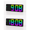 Miniatyrbild 3 av 5: Digital väckarklocka, stor led spegelvisningsklocka, temperaturdisplay, lämplig för sovrum, hem, kontor, färgnummer