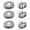 Miniatyrbilde 1 av 3: Erstatningshoder for elektrisk barbermaskin, vanntette blader, 3 stk