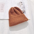 Miniatyrbilde 1 av 5: Varm vinterstrikket lue for dame vinter herre høst og vinter ull Hold varmen Plysj genser unisex Mohair caramel M 55-58cm