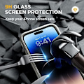 Miniatyrbild 5 av 8: Miracase Glass Series Designad för iPhone 14 Pro Max Case 6,7 tum, [2023 Upgrade] Bumper Case med inbyggd 9H härdat glas Scr Rice White