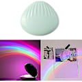Miniatyrbillede 1 af 5: Regnbue Lys, 3d-projektor Led Natlampe Bærbar Farverig Refleksion Sengelampe Skalform Baby Dekoration Børn Gave
