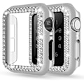 Miniatyrbild 1 av 5: För Apple Watch Case 44mm Series 6/5/4 SE Bling Rhinestone Apple Watch Case Bumper Frame Case för iWatch Series 44mm Silver