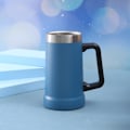Miniatyrbilde 1 av 4: Rustfritt stål dobbeltlags ølkopp med håndtak Hold drikker kalde eller varme lenger til julebursdagsgave Light Blue