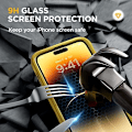 Miniatyrbild 5 av 8: Miracase Glass Series Designad för iPhone 14 Pro Max Case 6,7 tum, [2023 Upgrade] Bumper Case med inbyggd 9H härdat glas Scr Lemon Yellow