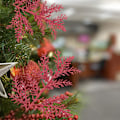 Miniatyrbild 4 av 5: 10 st konstgjorda julglitterormbunksblad, simulerad trädgren spray julgransprydnad, DIY julkrans