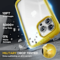 Miniatyrbild 4 av 8: Miracase Glass Series Designad för iPhone 14 Pro Max Case 6,7 tum, [2023 Upgrade] Bumper Case med inbyggd 9H härdat glas Scr Lemon Yellow