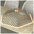 Miniatyrbild 2 av 5: Bärbar cover i paraplystil Hopfällbar mesh Matparaply-tält Anti-fly bordsmatsöverdrag rectangular 50x70cm striped chef hat