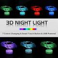 Miniatyrbild 2 av 6: Bil 3D Night Light Bilar för pojkar Barn 3D Lamp Lights Xmas Gi