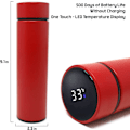 Miniatyrbild 5 av 8: Isolerad vattenflaska Kaffe Te Resemugg Termos Vattenflaska med temperaturdisplay 500mL/16,9 Fl.oz - Håller sig varm eller kall i 12 timmar (blå)