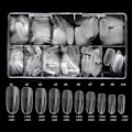 Miniatyrbild 4 av 11: 500 st Transparenta falska nagelspetsar Matt fyrkantig trapets stilettdropp Oval falska nageltips för hem DIY Nail Art Salon Water drop