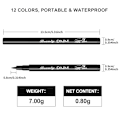 Miniatyrbild 2 av 8: 12 färger Matt Flytande Eyeliner Färgglad Set, Matt Flytande Färgrik Eye-Liner Pen Neonfärgad Eyeliner ögonmakeup, Långvarig Vattentät