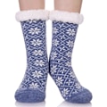 Miniatyrbild 1 av 5: Dam Vinter Fuzzy Slipper Sockor Halkfri Mjuk Mysig Fleece Foder Stickad Tjock Varma Julstrumpor