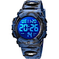Miniatyrbild 1 av 4: Digital watch för pojkar, 5 ATM vattentät digital watch/ watch för barn, watch med LED-larmljus och datumblått