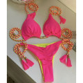 Miniatyrbillede 9 af 11: Todelt sæt til kvinder med string-badedragt Trekant-BH Top med bikinibund Sexet trekant-bikini badedragt Lavender L