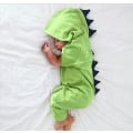 Miniatyrbillede 1 af 5: Baby Tøj Nyt Baby Drenge Piger Tøj Baby Dinosaur Hætte Jumpsuit Sæt Efterår Vinter Børnetøj Green 6Mto70