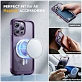 Miniatyrbild 3 av 8: Miracase Glass Series Designad för iPhone 14 Pro Max Case 6,7 tum, [2023 Upgrade] Bumper Case med inbyggd 9H härdat glas Scr Noble Purple-B